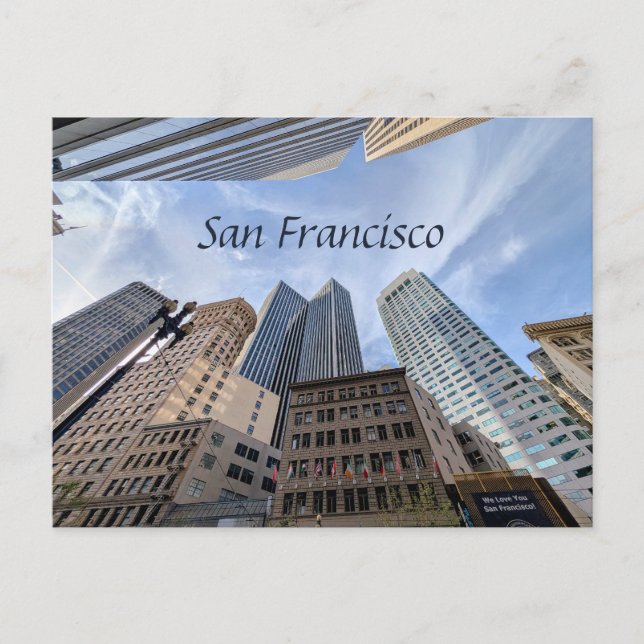 USA Amerika San Francisco Stad Siluett Scen Utsikt Vykort (Framsida)