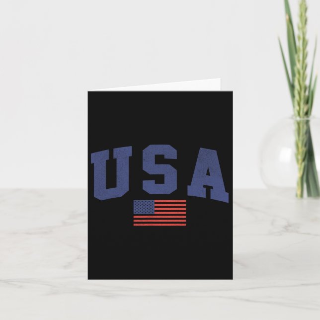 Usa Amerikansk Flagga 4:e Juli Americana Fet Blå  Kort (Framsida)