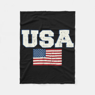 Usa Amerikansk Flagga 4:e Juli Veterans Day Memori Fleecefilt