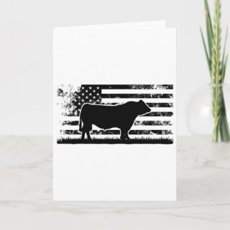 Usa Amerikansk Flagga - Amerika Ko Black Angus Ran Kort