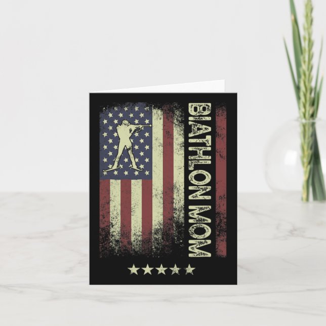 Usa Amerikansk Flagga - Biathlon Mamma 1  Kort (Framsida)
