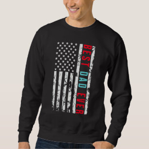 USA amerikansk flagga Fars dag Bästa pappa någonsi Lång Ärmad Tröja