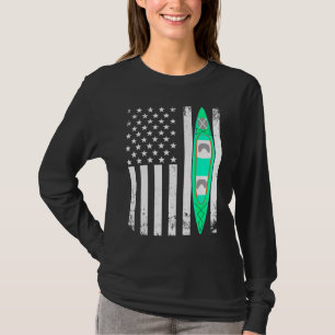 USA Amerikansk Flagga Kajaksport Patriotisk Paddli T Shirt