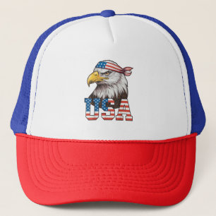 USA Amerikansk Flagga Män Kvinnor Barn Vit Huvad Ö Keps