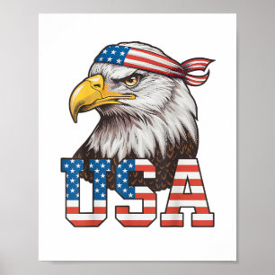 USA Amerikansk Flagga Män Kvinnor Barn Vitörnad Pa Poster