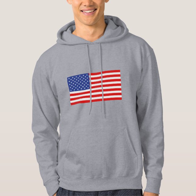 USA - Amerikansk flagga med rätt dimensioner Hoodie (Framsida)