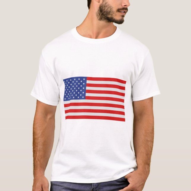 USA - Amerikansk flagga med rätt dimensioner T Shirt (Framsida)