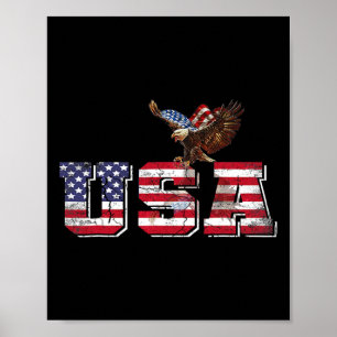 Usa Amerikansk Flagga Patriotisk 4:e Juli Örn För Poster