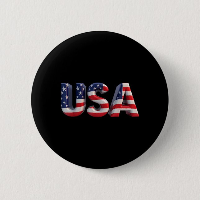 USA Amerikansk Flagga Patriotisk Knapp (Framsida)