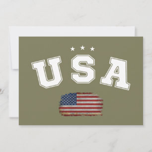 USA Amerikansk Flagga Patriotiska Veteraner 4:e Ju Inbjudningar