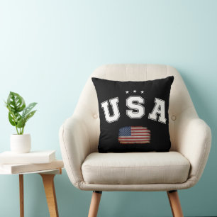 USA Amerikansk Flagga Patriotiska Veteraner 4:e Ju Kudde