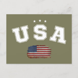 USA Amerikansk Flagga Patriotiska Veteraner 4:e Ju Vykort