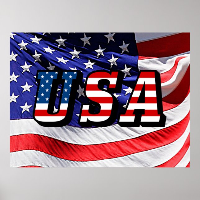 USA - Amerikansk flagga Poster (Framsidan)