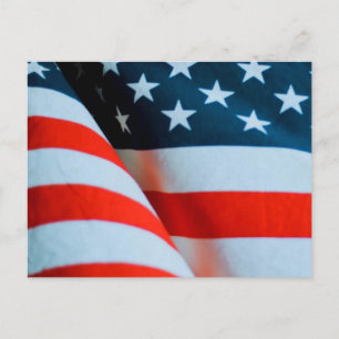 USA Amerikansk Flagga Röd Vit och Blå Vykort