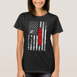 USA Amerikansk Flagga Sport Patriotisk Fäktning T Shirt