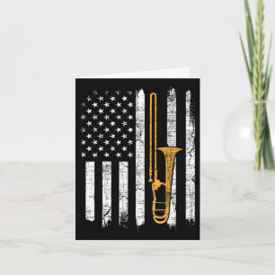Usa Amerikansk Flagga Trombon - Trombonist Musik K Kort