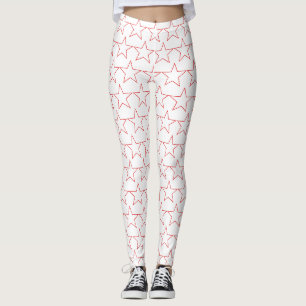 USA/amerikansk rödd stjärnmönstrad Leggings