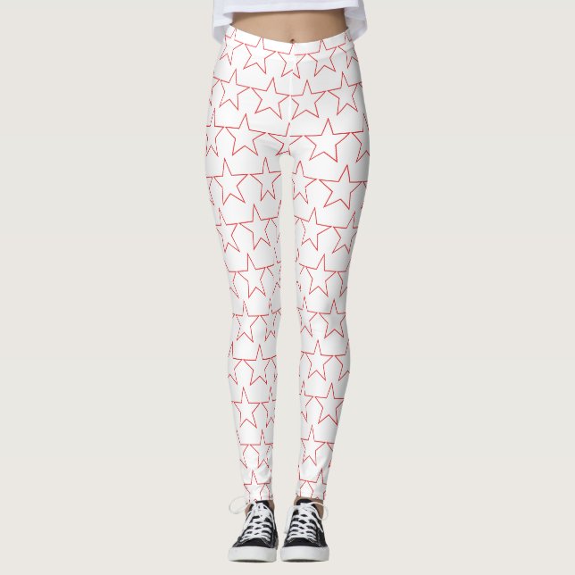 USA/amerikansk rödd stjärnmönstrad Leggings (Framsida)