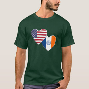 USA Amerikansk Stad New York City NYC Flagga vän T Shirt