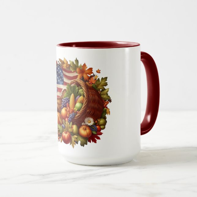 USA/Amerikansk/Thanksgiving kalkonkrans Mugg (Framsida höger)