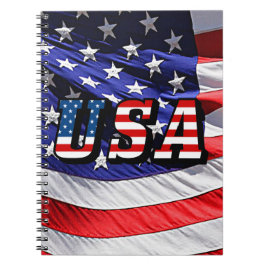 USA - Amerikanska Flagga Anteckningsbok Med Spiral