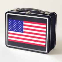 USA amerikanska Flagga Black Lunch Boxes