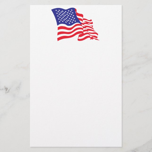 USA/Amerikanska Flagga Brevpapper (Framsida)