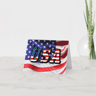 USA - Amerikanska Flagga Greeting Card Kort