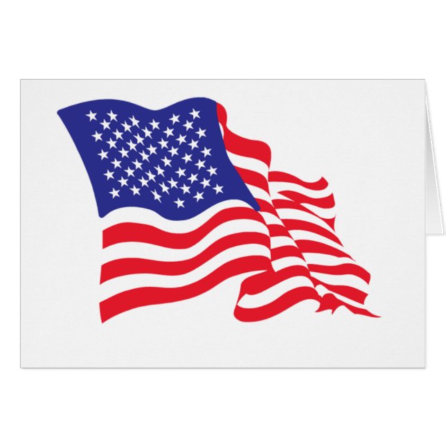USA/Amerikanska Flagga Hälsningskort (Framsidan Horizontal)