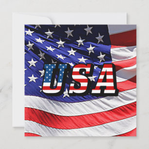 USA - Amerikanska Flagga Inbjudningar