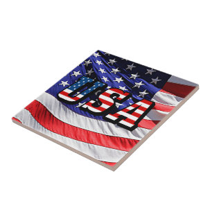 USA - Amerikanska Flagga Kakelplatta