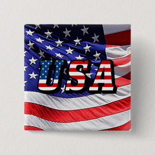 USA - Amerikanska Flagga Knapp