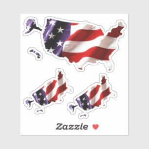 USA - Amerikanska Flagga och Land Klistermärken