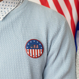 USA - amerikanska Flagga och Stars i Circle Knapp
