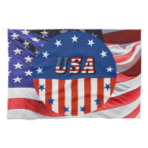 USA - Amerikanska Flagga och stjärnor i cirkel