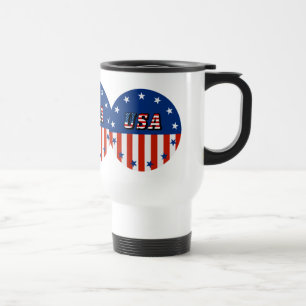 USA - Amerikanska Flagga och stjärnor i cirkel Resemugg