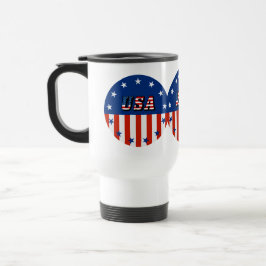 USA - Amerikanska Flagga och stjärnor i cirkel Resemugg