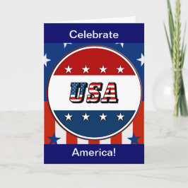 USA - Amerikanska Flagga och stjärnor i cirkulär n Kort