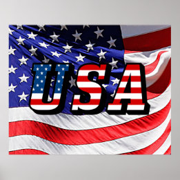 USA - Amerikanska Flagga Poster
