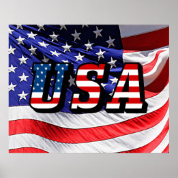 USA - Amerikanska Flagga Poster