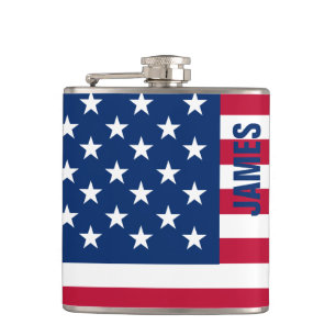 USA Amerikanska Flagga Stars och stripes Fickplunta