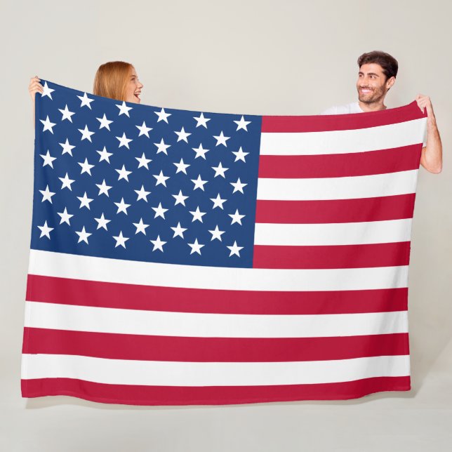USA Amerikanska Flagga Stars och stripes Fleecefilt (På plats)
