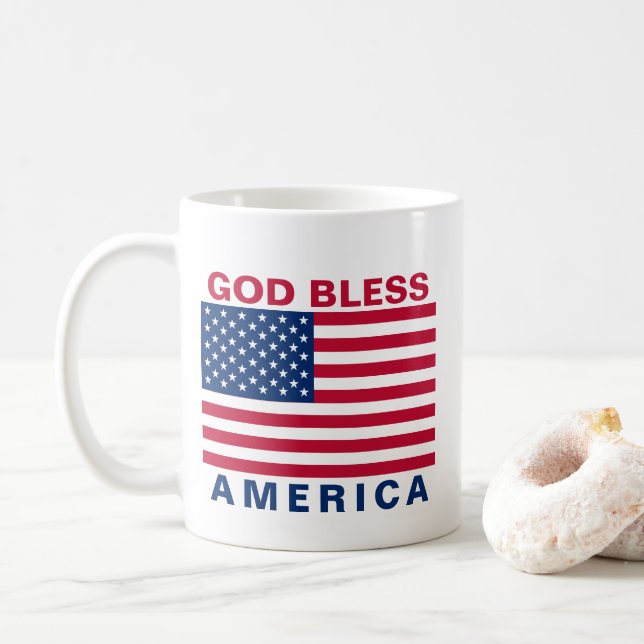 USA Amerikanska Flagga Stars och stripes Kaffemugg (Med munk)