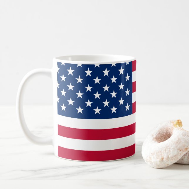 USA Amerikanska Flagga Stars och stripes Kaffemugg (Med munk)