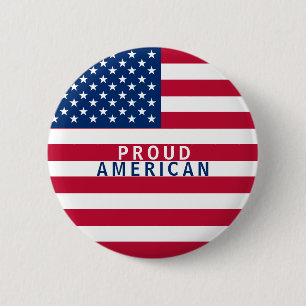 USA Amerikanska Flagga Stars och stripes Knapp