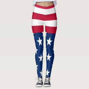 USA Amerikanska Flagga Stars och stripes Leggings