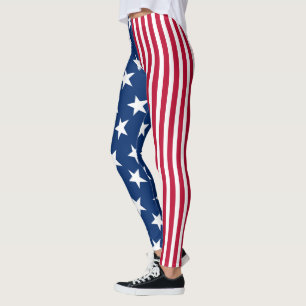 USA Amerikanska Flagga Stars och stripes Leggings