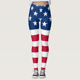 USA Amerikanska Flagga Stars och stripes Leggings