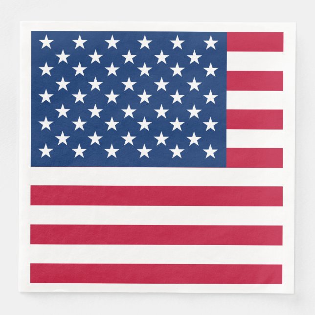 USA Amerikanska Flagga Stars och stripes Pappersservett (Framsida)