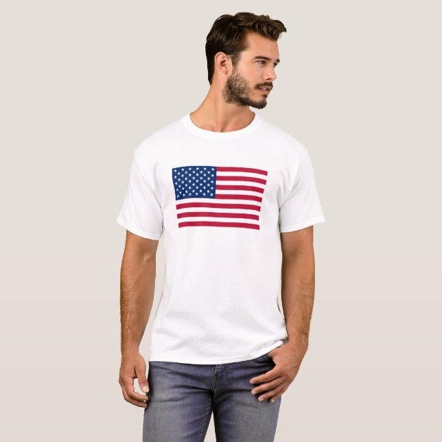 USA Amerikanska Flagga Stars och stripes T Shirt (Hel framsida)